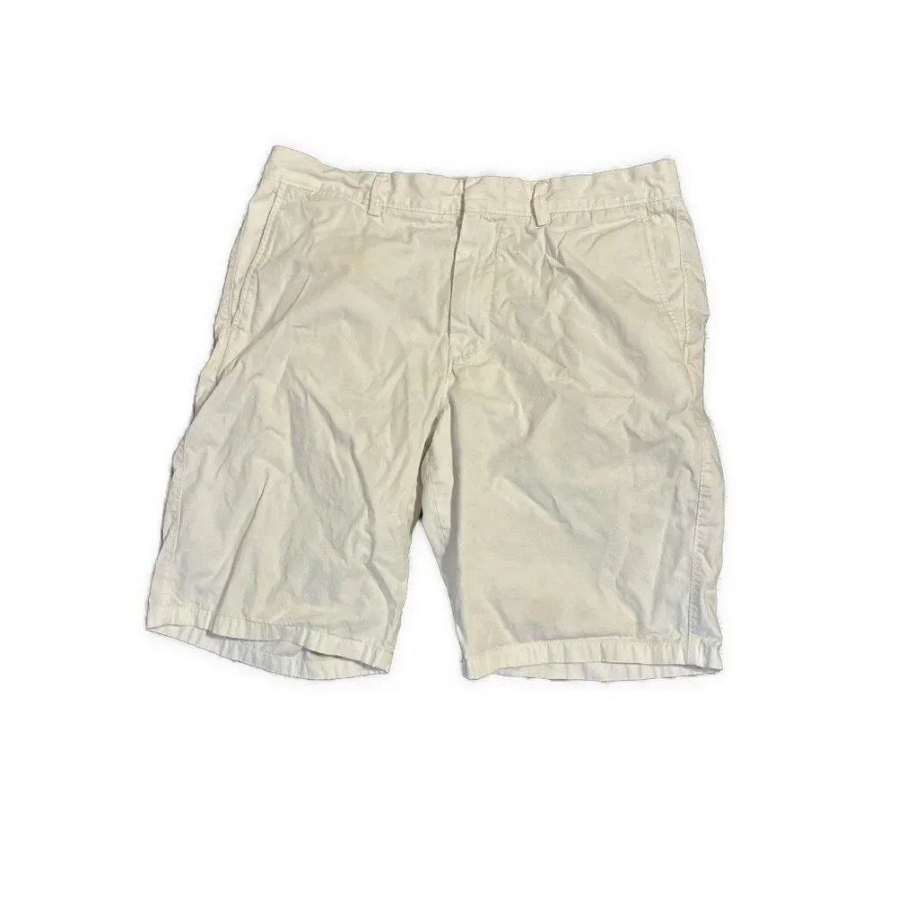 J Crew Club Solid White Bermuda Shorts 10 33” Waist 10.5 Length